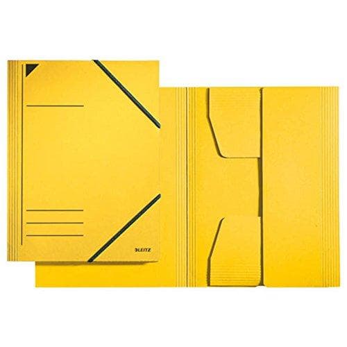 LEITZ hjørnestrækmappe, DIN A4, pap 320 gsm, gul af Colorspan karton, 3 fuldlimede klapper på (3981-00-15)