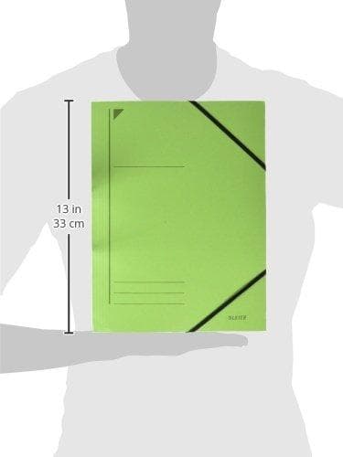 LEITZ hjørnestrækmappe, DIN A4, pap 320 gsm, grøn af Colorspan karton, 3 fuldlimede klapper på (3981-00-55)