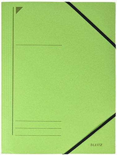 LEITZ hjørnestrækmappe, DIN A4, pap 320 gsm, grøn af Colorspan karton, 3 fuldlimede klapper på (3981-00-55)