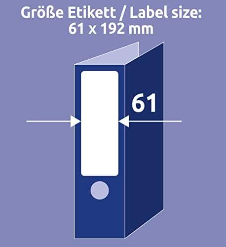 Avery LR4761 - Valkoinen - 61 x 192 mm 100 tarraa (25 arkkia x 4) tiedostotarrat