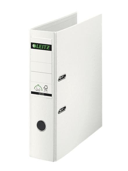 LEITZ plastmapp, 180 grader, DIN A4, 80 mm, vit utan kantskydd, färgad kartong, med PP-film - 1 st (1013-50-01)