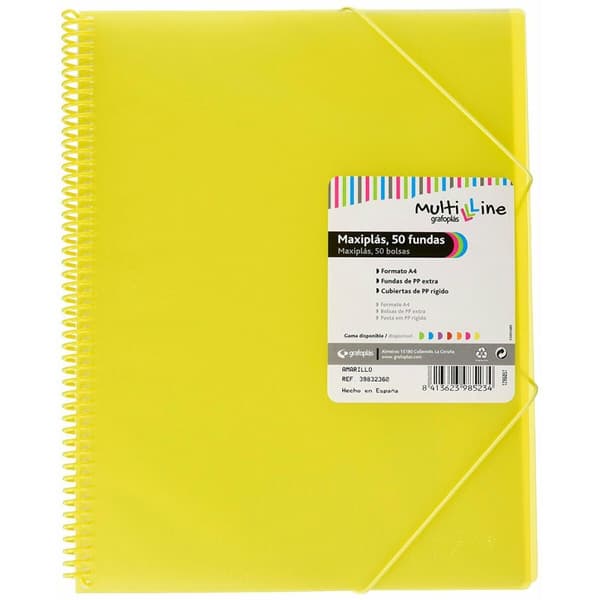 Organiser mappe Grafoplas Maxiplás Gul A4