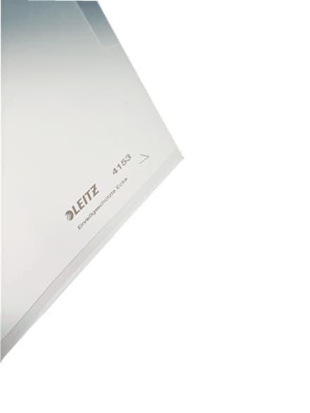 LEITZ Super Premium transparent cover, A4, PVC, gul, 0,15 mm åben i toppen og siderne, uudslettelig, hård film (4153-00-15)