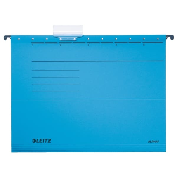 LEITZ ALPHA hængemappe, A4, åben i siden, blå - til markedet: D / L / A / CH - 25 stk (1985-00-35)