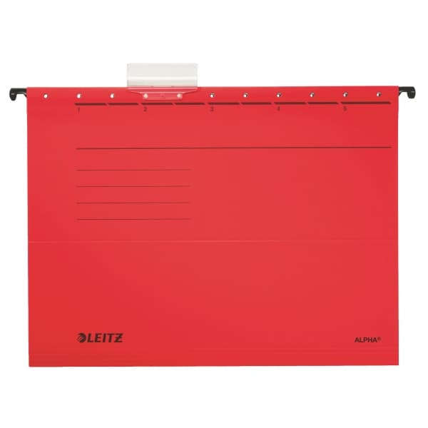 LEITZ ALPHA hängmapp, A4, öppen på sidan, röd - för marknaden: D / L / A / CH - 25 stycken (1985-00-25)