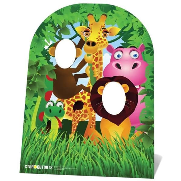 Pappersfigurer - Djur i djungeln - H 120 cm - Mix - Barn - L 103 cm