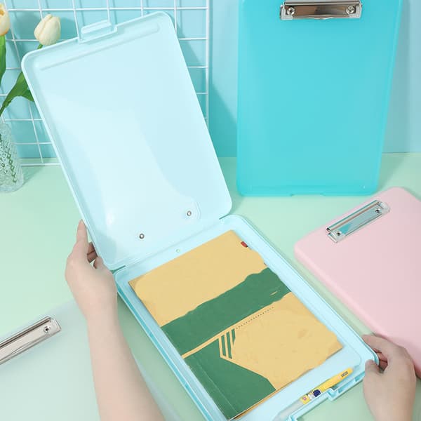 INF A4 Plast Oppbevaring Utklippstavle Fil Box Case Dokument Fil Mappe Utklippstavle