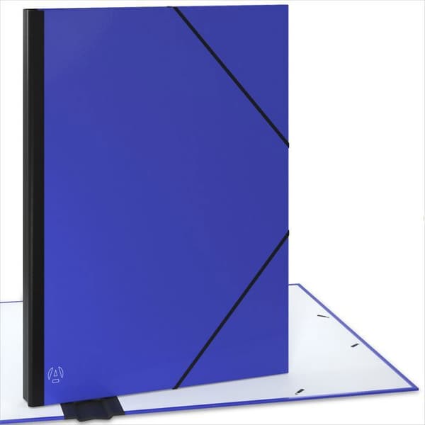 ACROPAQ Teckningskartong A2, B2, A3, A4 - 52 x 72 cm - 2 Elastiska stängningar - Förlängningsbart bakstycke - Förstärkt kartong - Ekologisk FSC - Blå