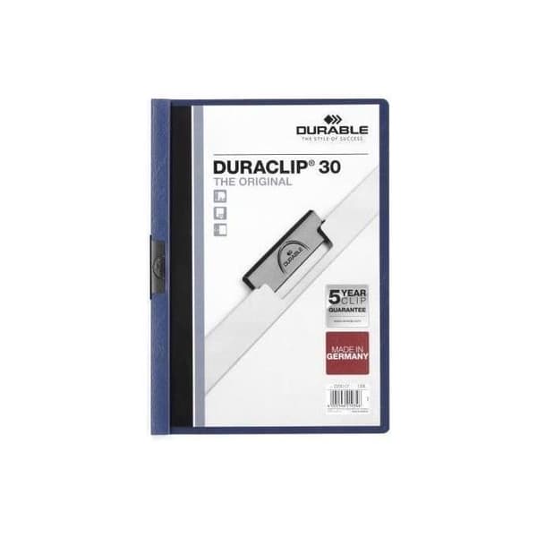 Hållbar 220007 Duraclip 60, Fils Clip för 1 till 60 Ark A4 - Paket med 25 30 Ark Mörk Svart