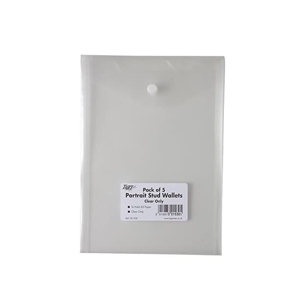 Ryman Portrait Plastic A5 Document Wallet (Pack of 5)