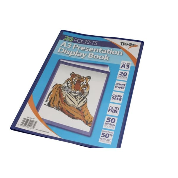 Tiger Recycled A3 Document Wallet Blue One Size