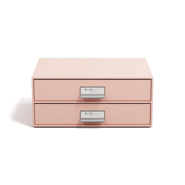 Skrivbordsbyrå med 2 lådor håller A4 Dusty Pink Bigso Box of Sweden