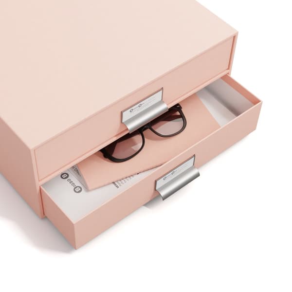 Skrivbordsbyrå med 2 lådor håller A4 Dusty Pink Bigso Box of Sweden