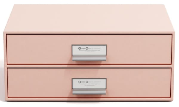 Skrivbordsbyrå med 2 lådor håller A4 Dusty Pink Bigso Box of Sweden