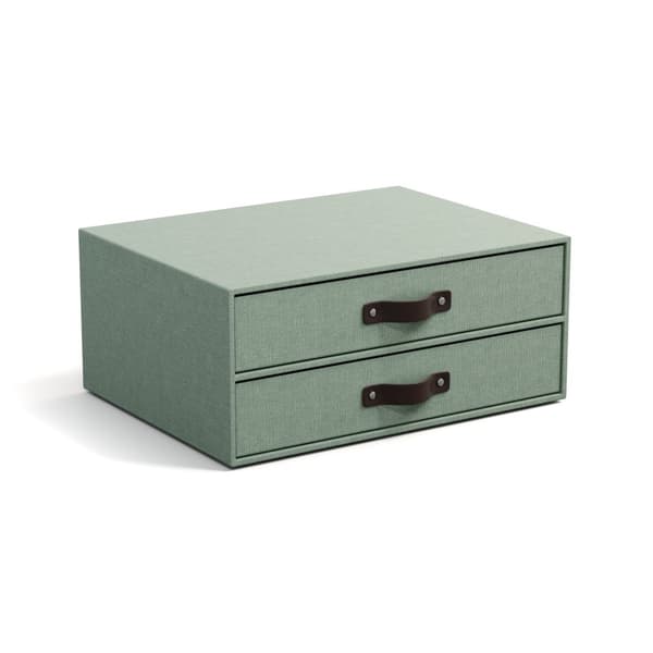 Skrivbordsbyrå med 2 lådor håller A4 Soft Teal Bigso Box of Sweden