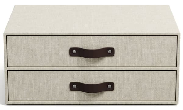 Skrivebordsskuff med 2 skuffer holder A4 Linen Bigso Box of Sweden