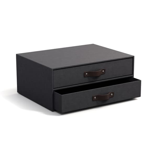 Skrivbordsbyrå med 2 lådor håller A4 Black Bigso Box of Sweden