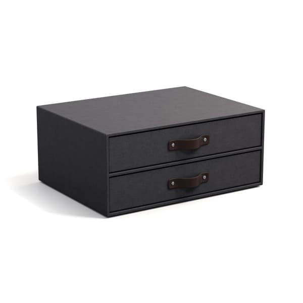 Skrivbordsbyrå med 2 lådor håller A4 Black Bigso Box of Sweden