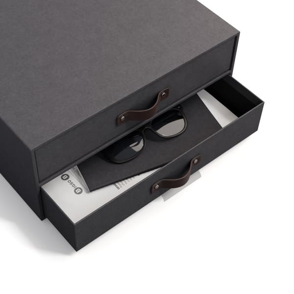 Skrivbordsbyrå med 2 lådor håller A4 Black Bigso Box of Sweden