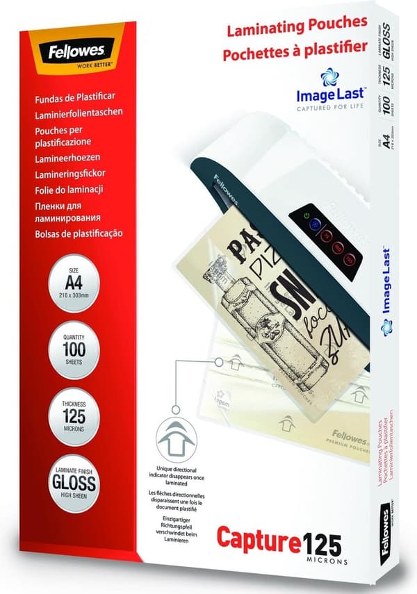 Fellowes lamineringsposer A4 - 125 mikron - 100 stk