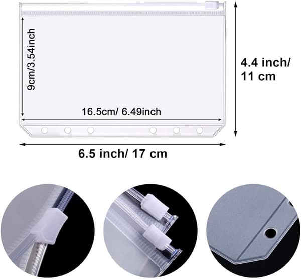 INF A6 PVC-glidelåslomme for 6-ringsperm 30-pack