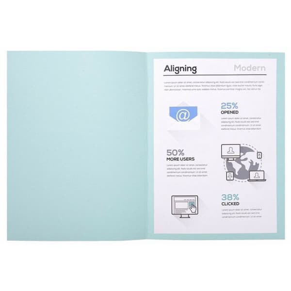 Exacompta folder - undertröja - 410006E-BL - Paket med 100 FOREVER mappar i 220g återvunnet kort, ljusblå färg