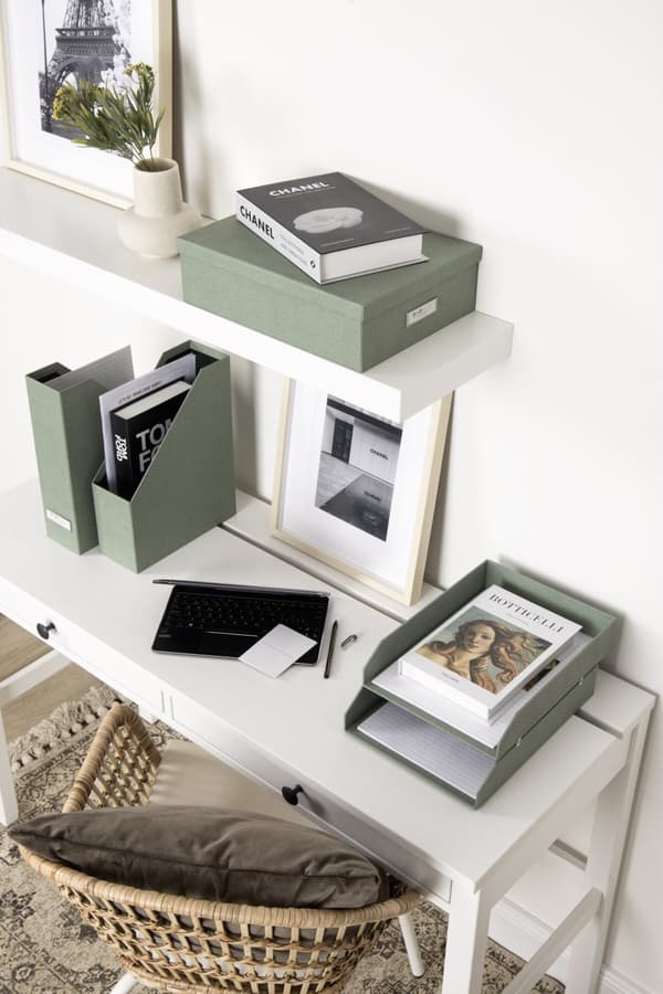 Stort kontoroppbevaringssett Soft Teal 5 deler Bigso Box of Sweden