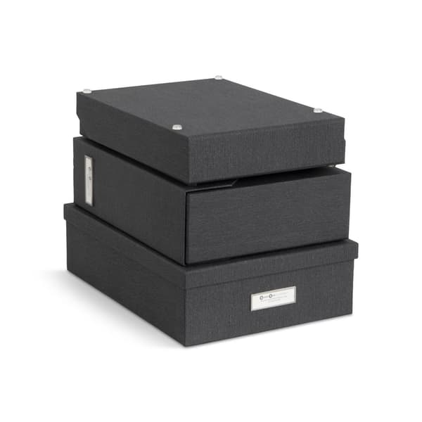 Stort kontoroppbevaringssett Black 5 deler Bigso Box of Sweden