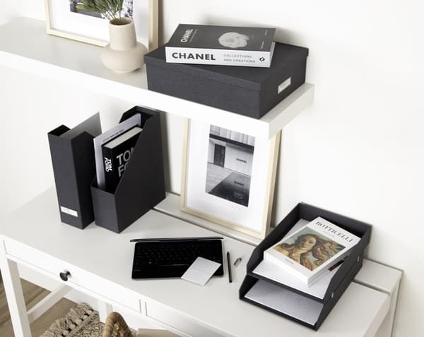 Stort kontoroppbevaringssett Black 5 deler Bigso Box of Sweden