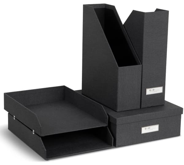 Stort förvaringsset för Kontoret Black 5 delar Bigso Box of Sweden