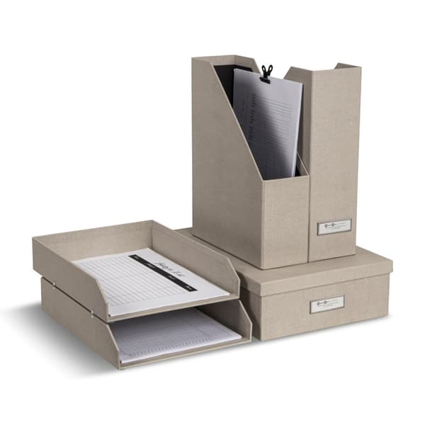 Stort förvaringsset för Kontoret Linen 5 delar Bigso Box of Sweden