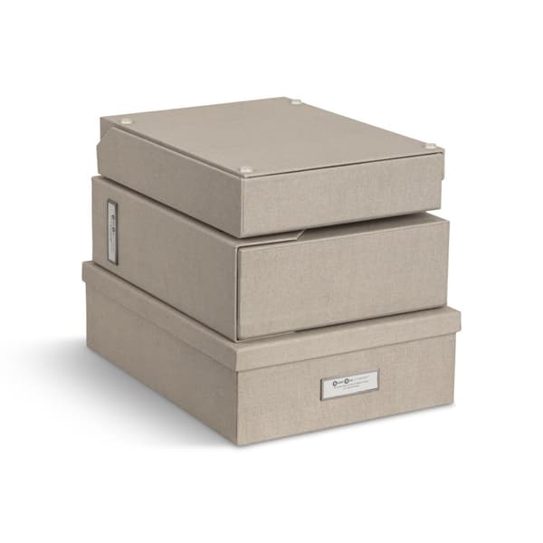 Stort förvaringsset för Kontoret Linen 5 delar Bigso Box of Sweden