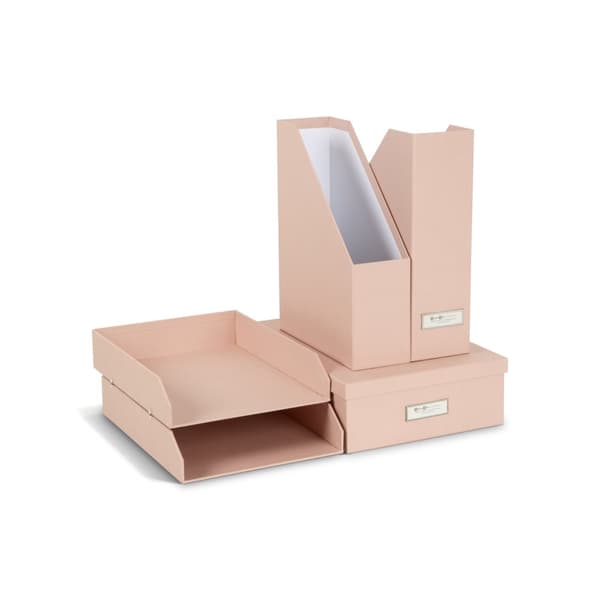 Stort förvaringsset för Kontoret Dusty Pink 5 delar Bigso Box of Sweden