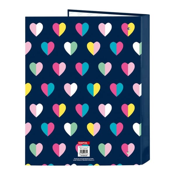 Ringpärm Benetton Corazones Marinblå A4 (26.5 x 33 x 4 cm) (25 mm)
