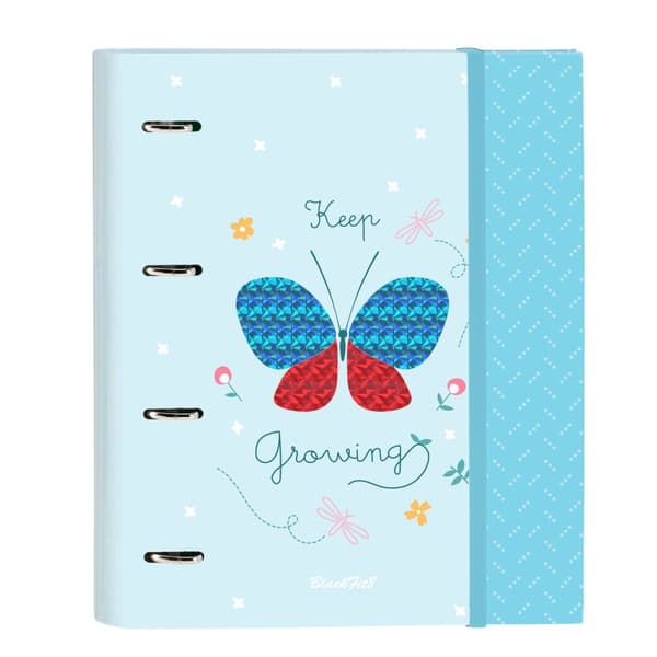 Rengaskansio BlackFit8 Mariposa A4 Vaaleansininen (27 x 32 x 3.5 cm)