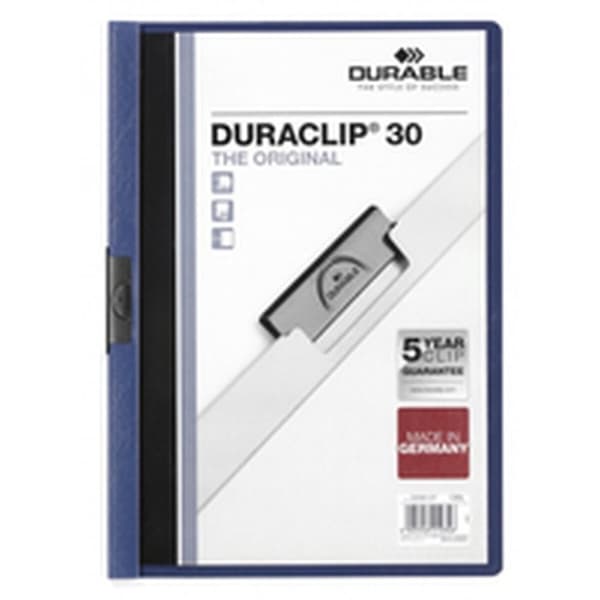 Dokumentmappe Durable Duraclip 30 Mørkeblå Himmelblå A4 25 Dele