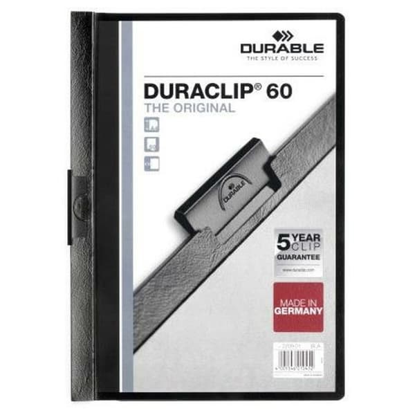 Portföljmapp Durable Duraclip 60 Svart Transparent A4 25 Delar