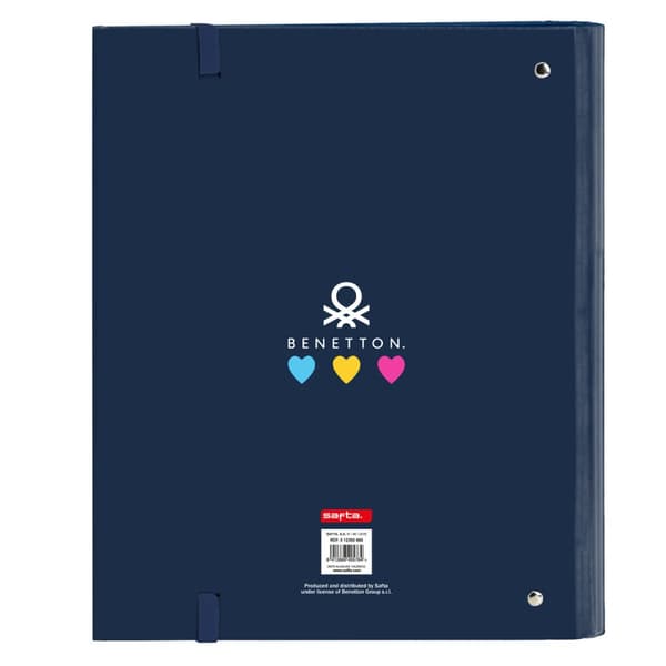 Ringpärm Benetton Love Marinblå (27 x 32 x 3.5 cm)