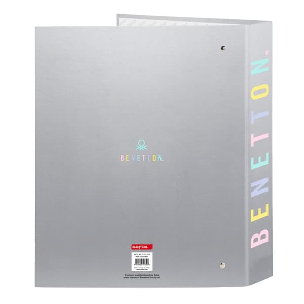 Ringbind Benetton Silver Sølvfarvet A4 27 x 33 x 6 cm