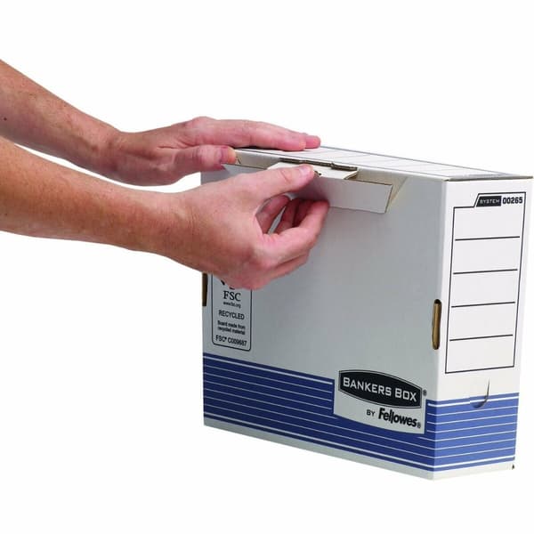 Arkivboks Fellowes Blå Hvid A4 100 mm (10 enheder)