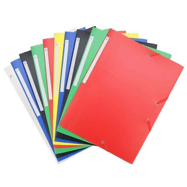 Set med 10 elastiska mappar med 3 flikar WAYTEX 931458 - Polypro 4.5-10e flexibel A4 - Diverse färger