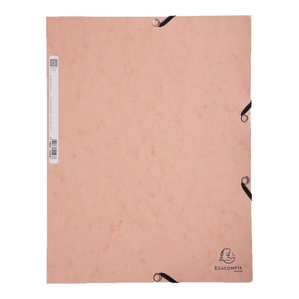 Elastisk folder med 3 flikar - A4 - Coral - Exacompta