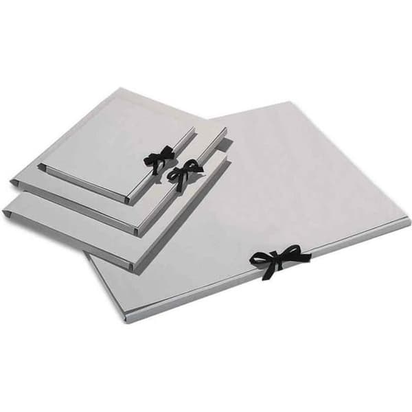 Kartong ritbräda 500g 500 x 700 mm Grå bomullsband förslutning