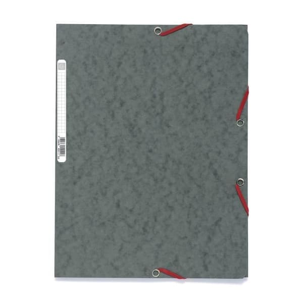 EXACOMPTA - Elastisk folder - 3 flikar - 24 x 32 - 390G glanskort - Grå