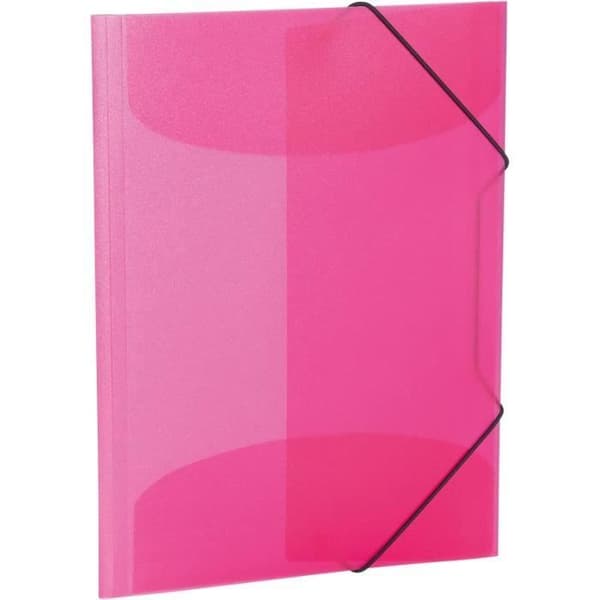 Elastisk folder, PP, A3, genomskinlig rosa