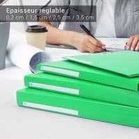 WAYTEX polypro elastisk mapp - 3 flikar - Opak grön - A4-format