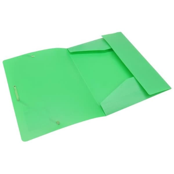 WAYTEX polypro elastisk mapp - 3 flikar - Opak grön - A4-format