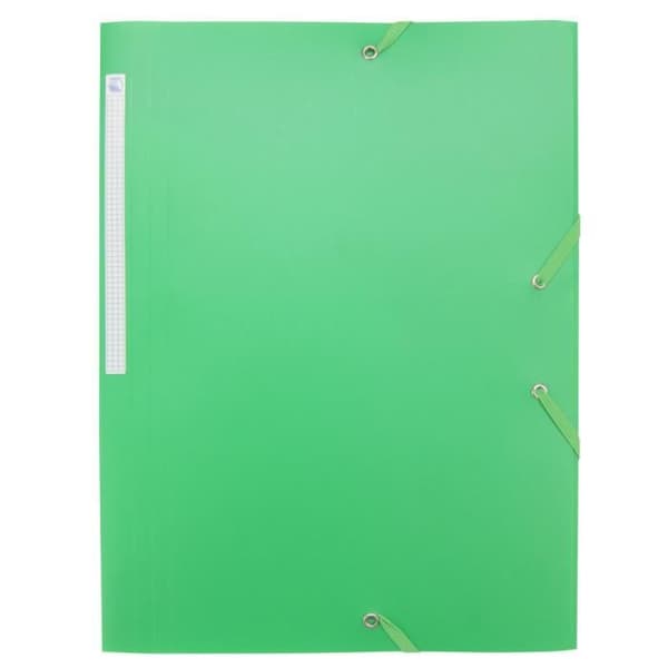 WAYTEX polypro elastisk mapp - 3 flikar - Opak grön - A4-format