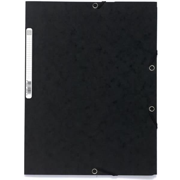 EXACOMPTA - Elastisk folder - 3 flikar - 24 x 32 - 390G glanskort - Svart