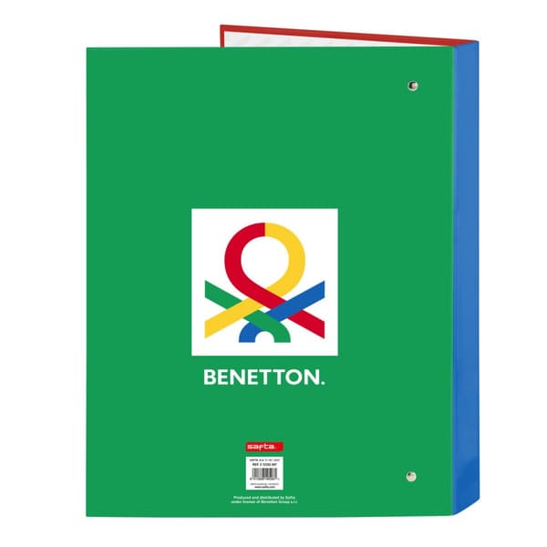 Ringpärm Benetton Pop Grå A4 (26.5 x 33 x 4 cm)